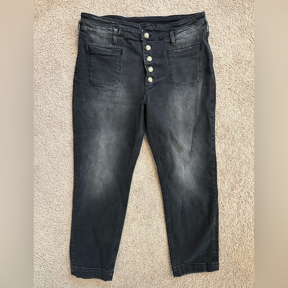 Pilcro and the Letterpress Denim - Anthropologie Pilcro and the Letterpress Straight Leg Gray Black Jeans 32